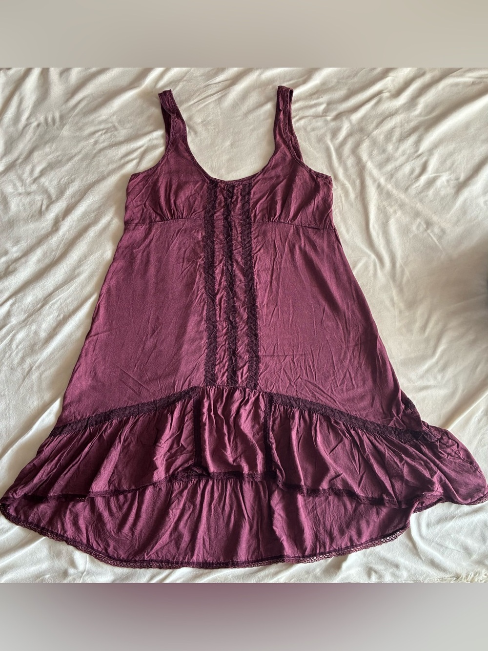Free People Parisian Lace Midi Slip Dress Burgundy Boho